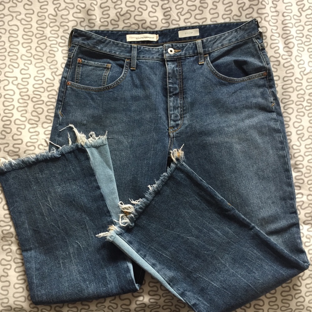 Pilcro High Rise Button-Fly Frayed Hem Flare Jeans - Picture 6 of 9